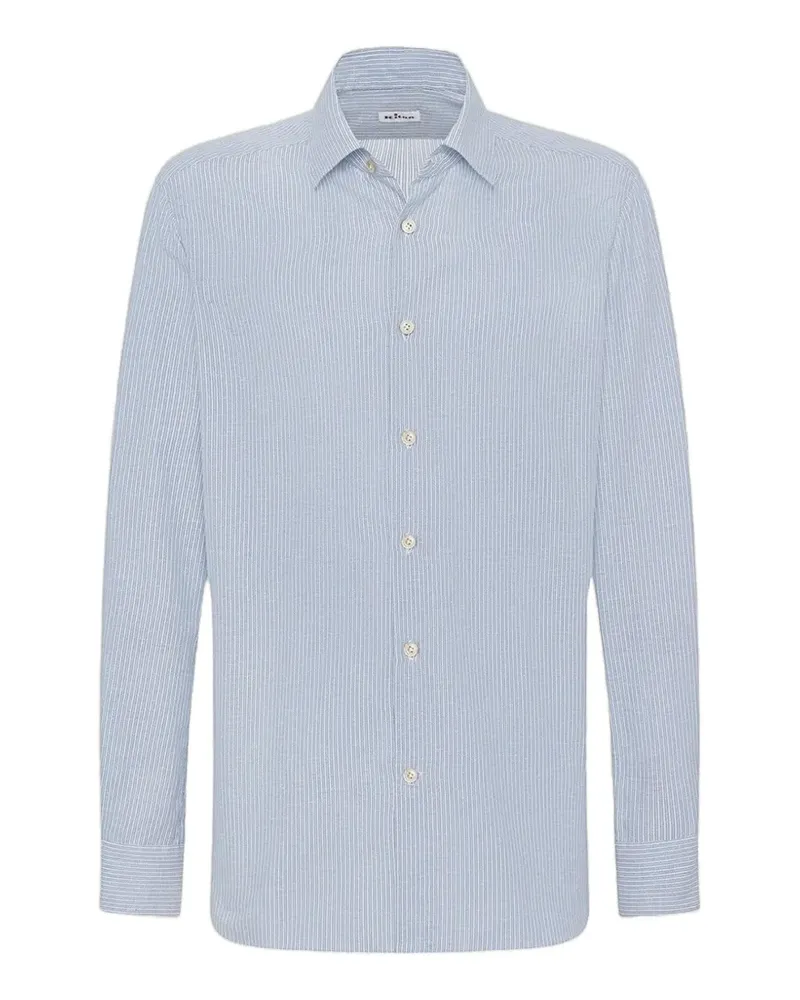 Kiton Gestreiftes Hemd - Blau Blau