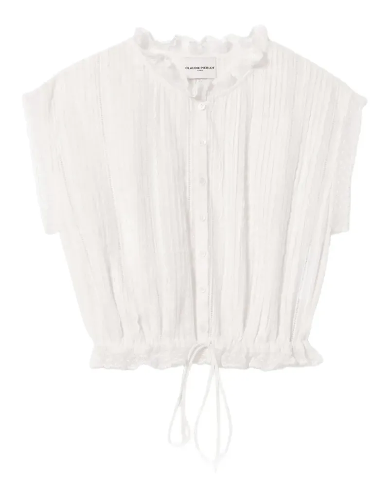 Claudie Pierlot lace-trim pleated shirt - Weiß Weiß