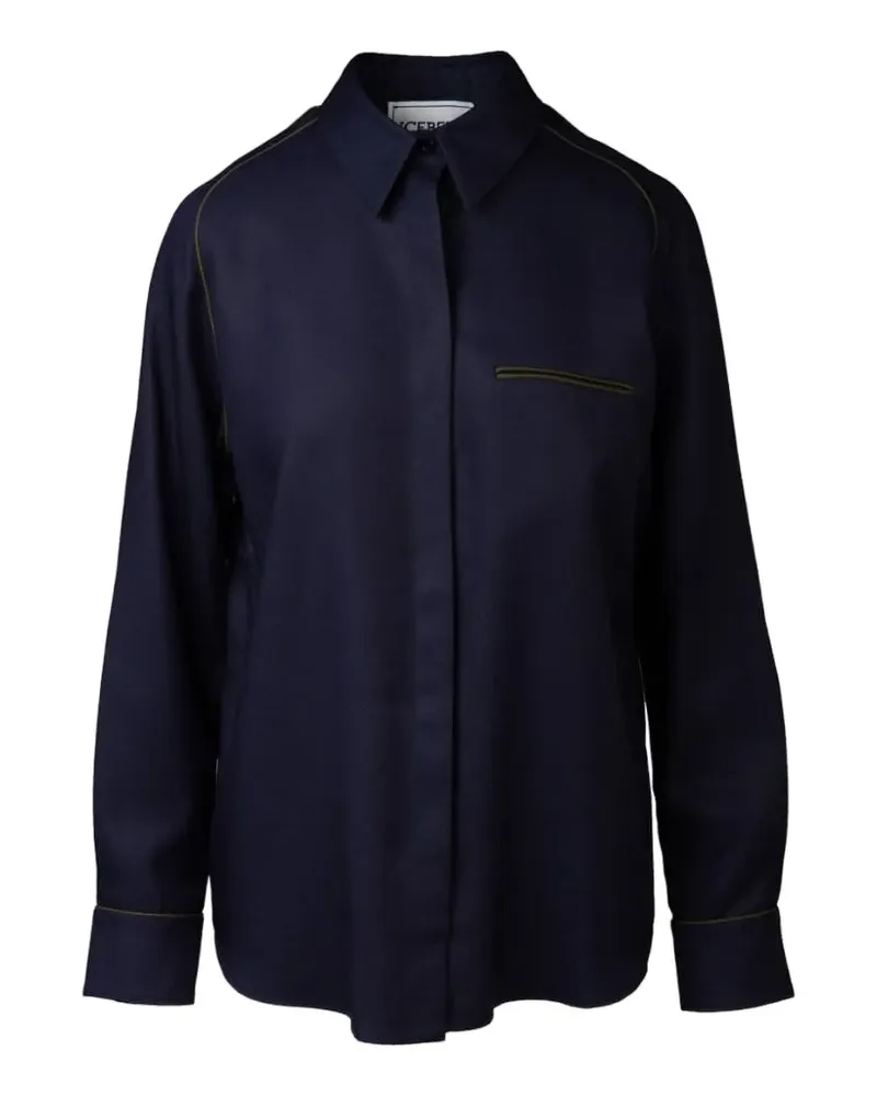 Iceberg contrast-piping shirt - Blau Blau