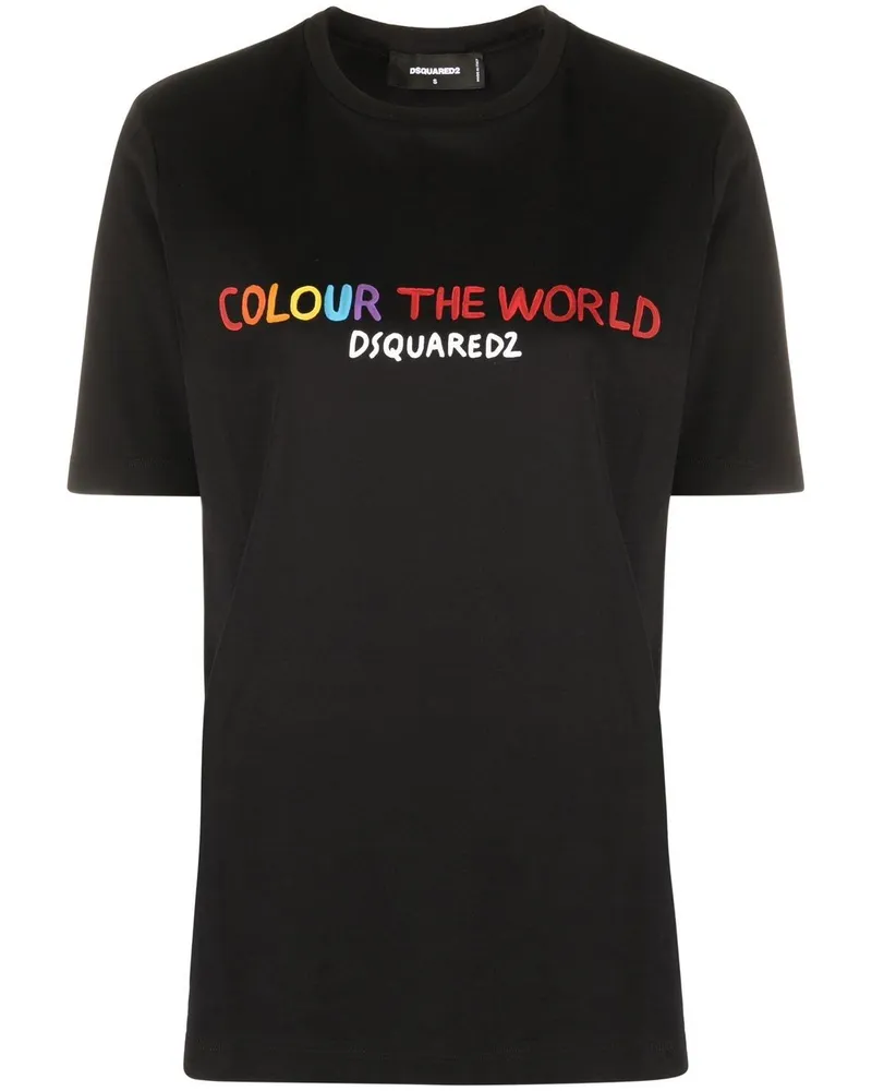 Dsquared2 T-Shirt mit Slogan-Print - Schwarz Schwarz