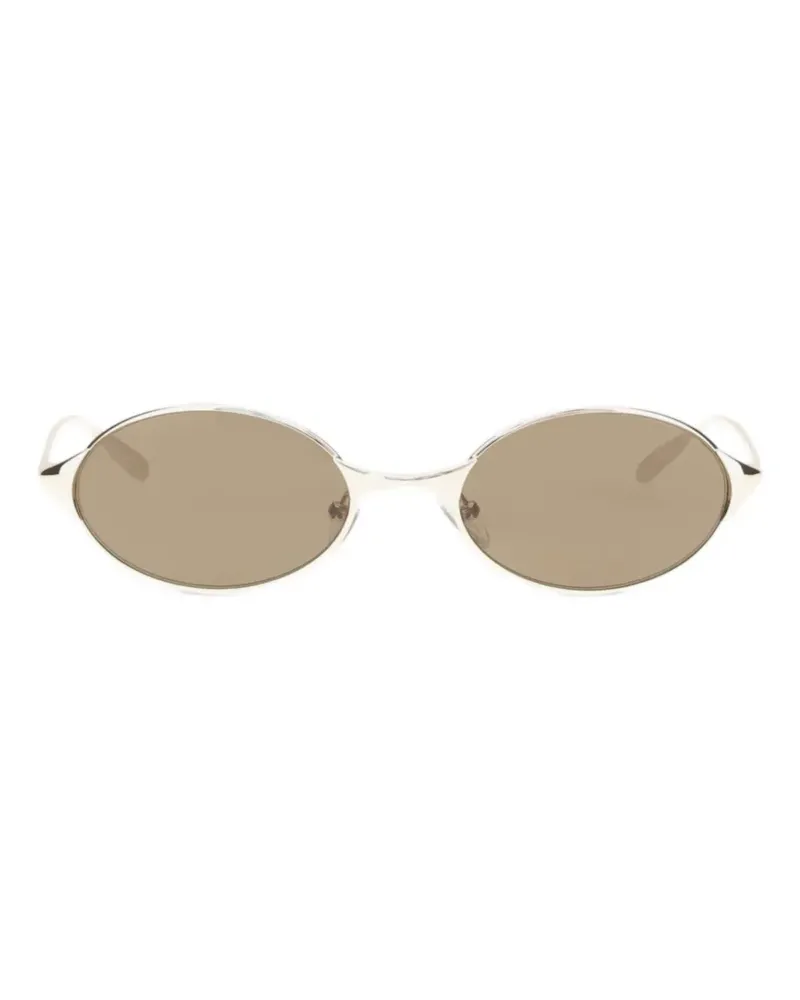 Alexander McQueen Sonnenbrille mit ovalem Gestell - Gold Gold
