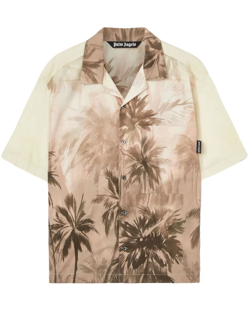 Palm Angels Sunset Palms Bowlinghemd - Nude Nude