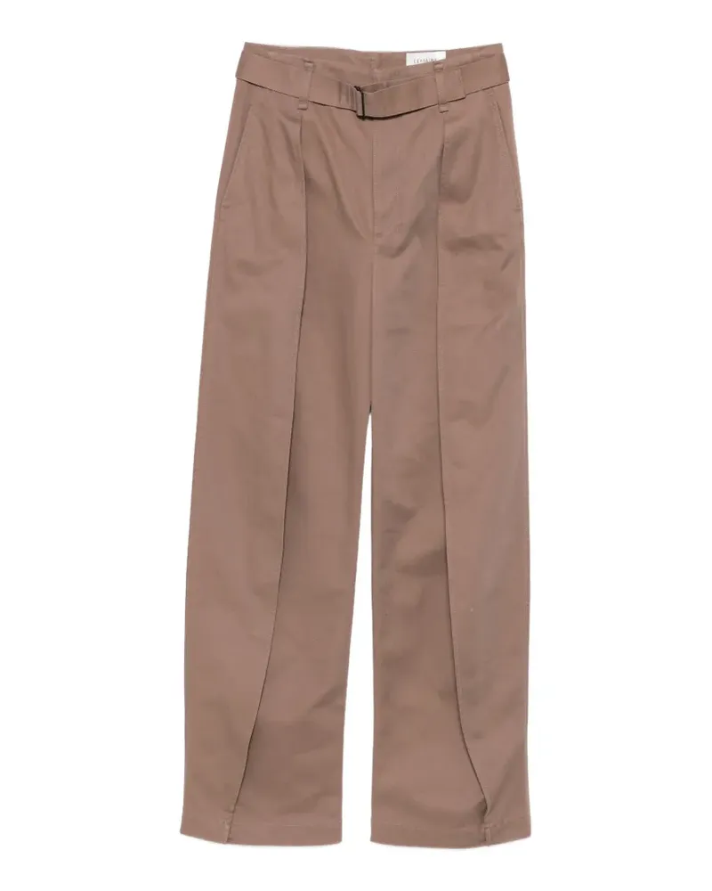 Christophe Lemaire High-Waist-Hose mit Bundfalten und Gürtel - Braun Braun