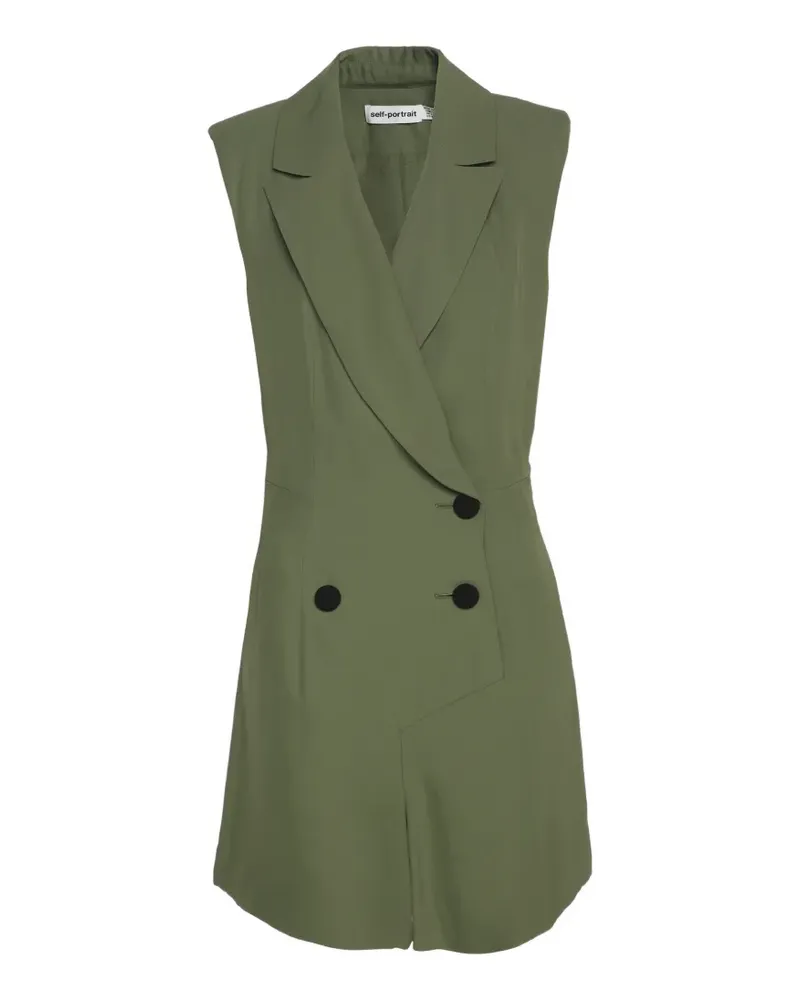 Self-Portrait Doppelreihiger Playsuit - Grün Grün