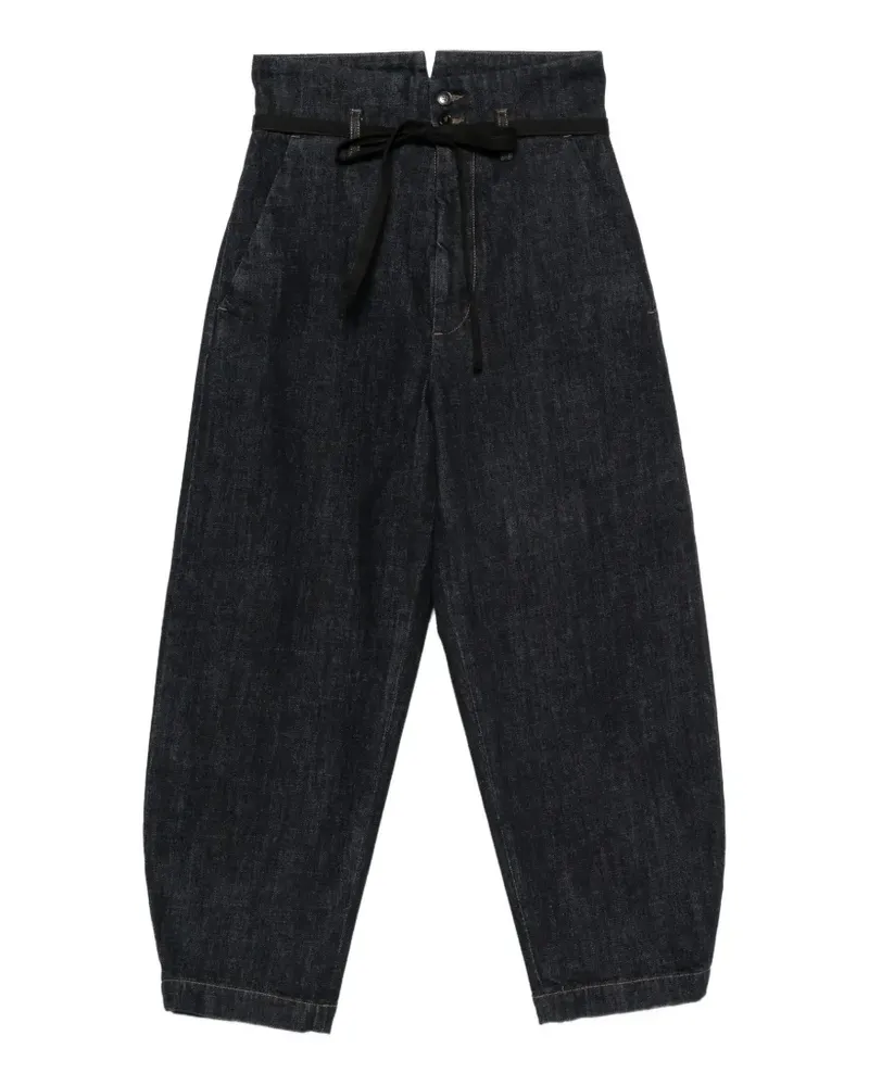 BARENA paper-bag-waist tie-fastening jeans - Blau Blau
