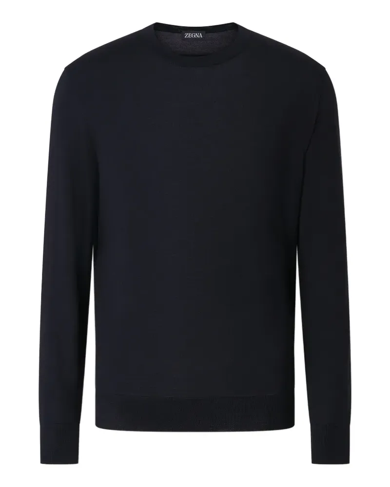 Ermenegildo Zegna Marineblauer Trofeo 15Milmil15 Pullover mit Rundhalsausschnitt Blau