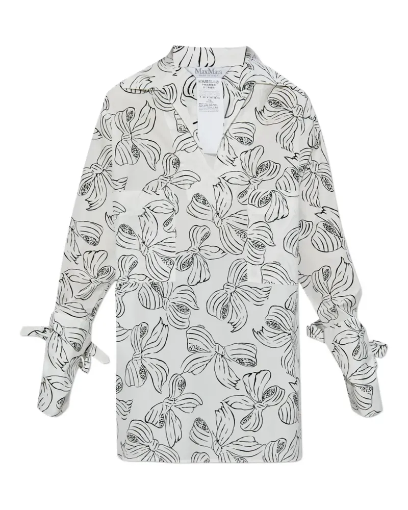 Max Mara Hemd mit Schleifen-Print - Weiß Weiß