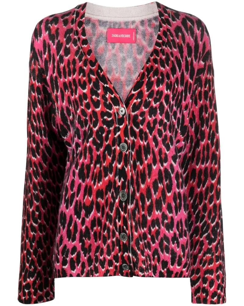 Zadig & Voltaire Mirka Cardigan mit Leoparden-Print - Rosa Rosa