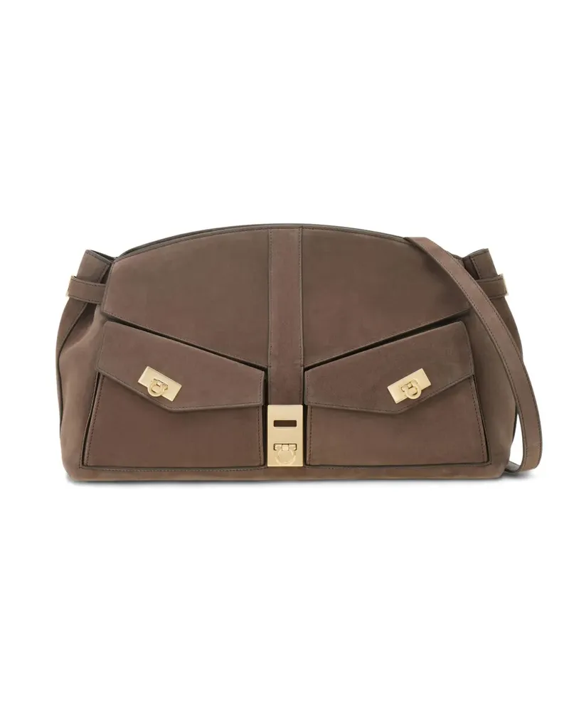 Ferragamo Große Hug Clutch - Braun Braun