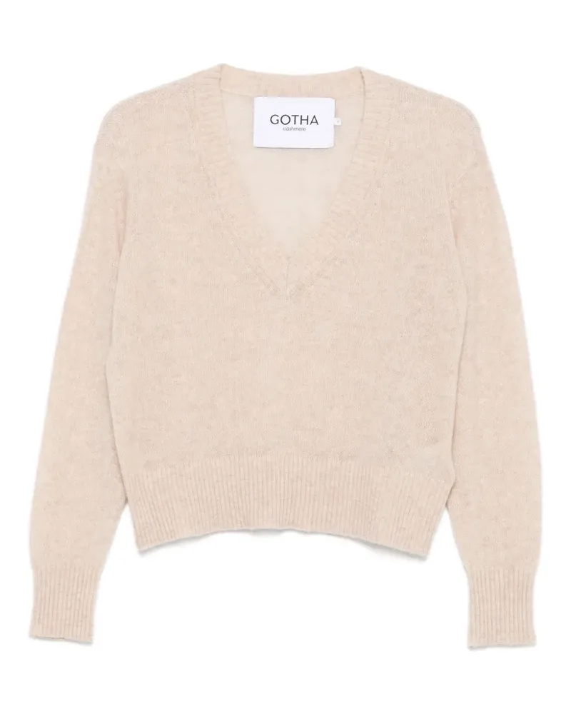 Gotha Pullover mit V-Ausschnitt - Nude Nude