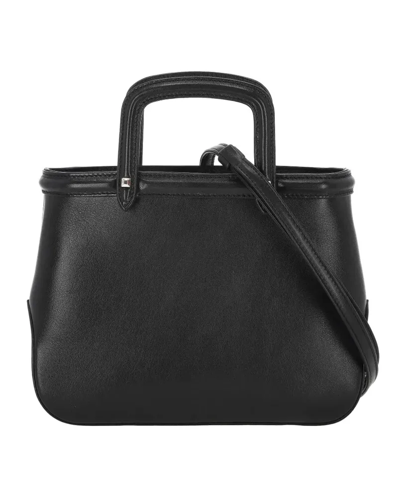 Rodo handle leather tote bag - Schwarz Schwarz
