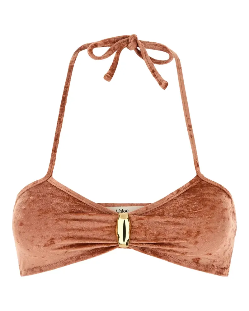 Chloé Bikinioberteil aus Samt - Orange Orange