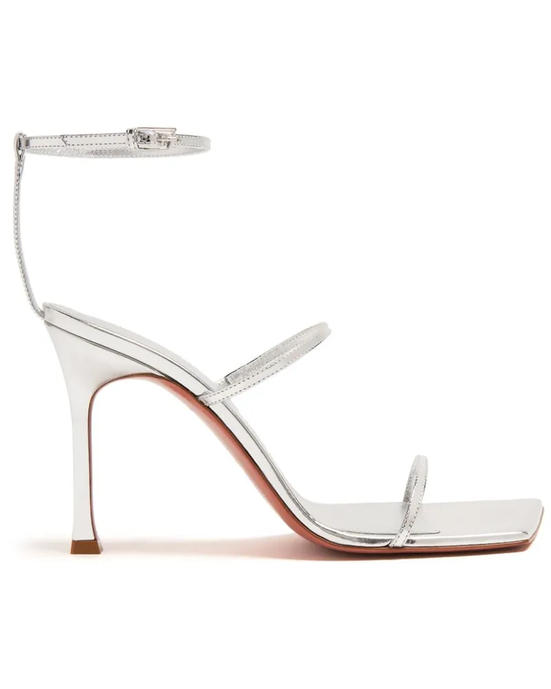 Amina Muaddi Maya Metallic-Sandalen 95mm - Silber Silber
