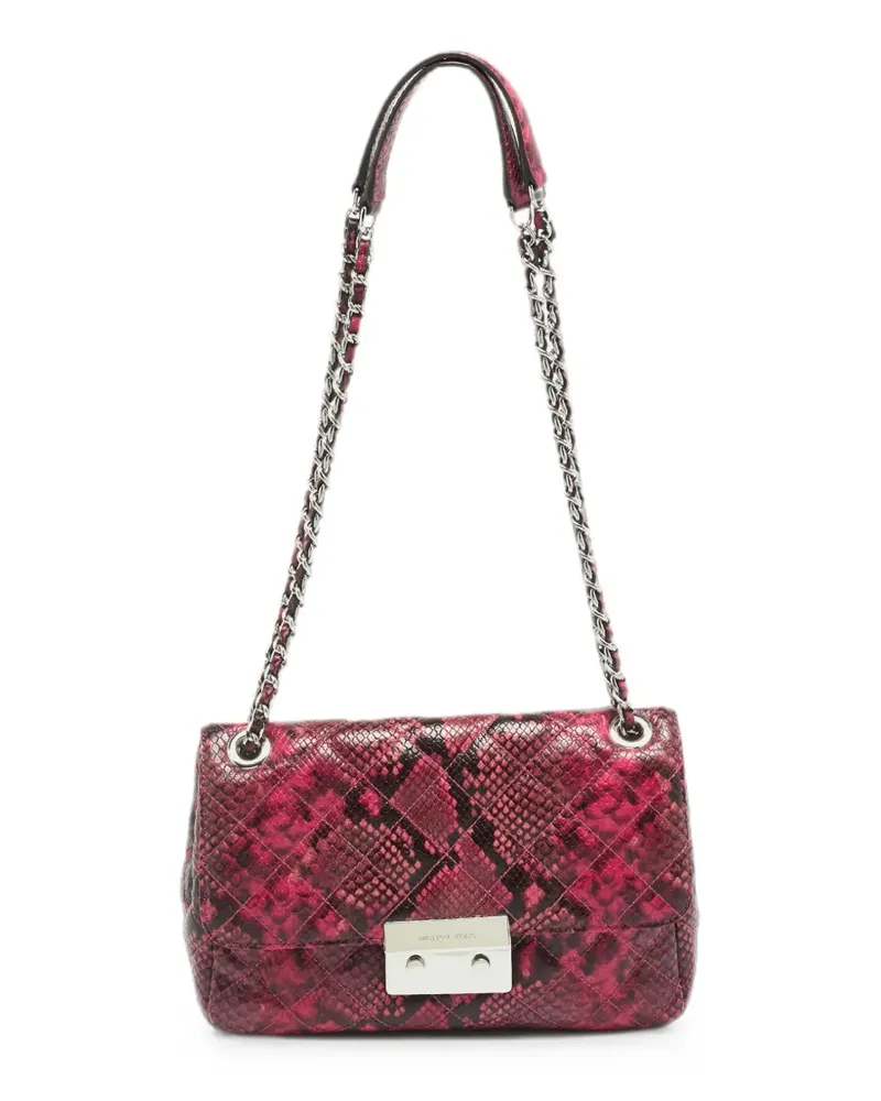 Michael Kors Tribeca Schultertasche mit Python-Prägung - Rosa Rosa