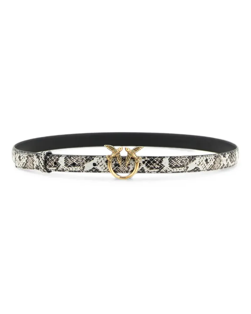 Pinko Love Birds python-print belt - Weiß Weiß