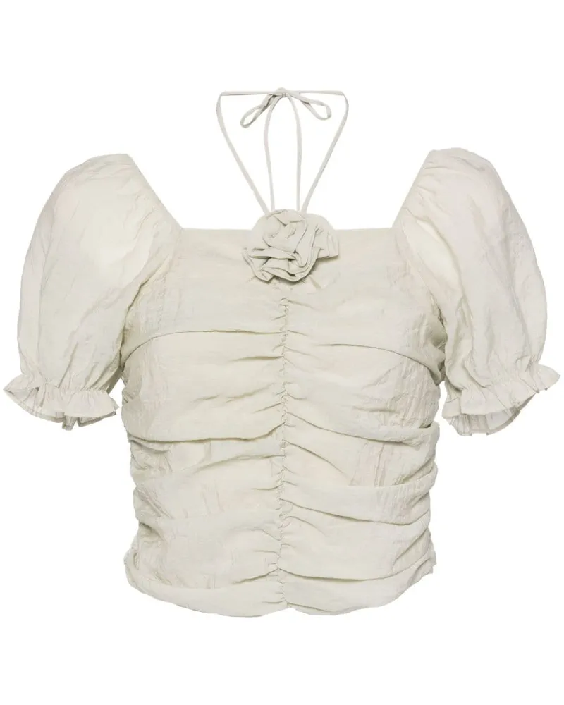 b+ab Cropped-Top mit Applikationen - Grau Grau
