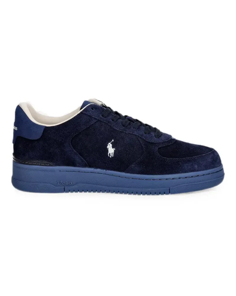 Ralph Lauren Mastr Ct Rib logo-embroidered calf suede sneakers - Blau Blau