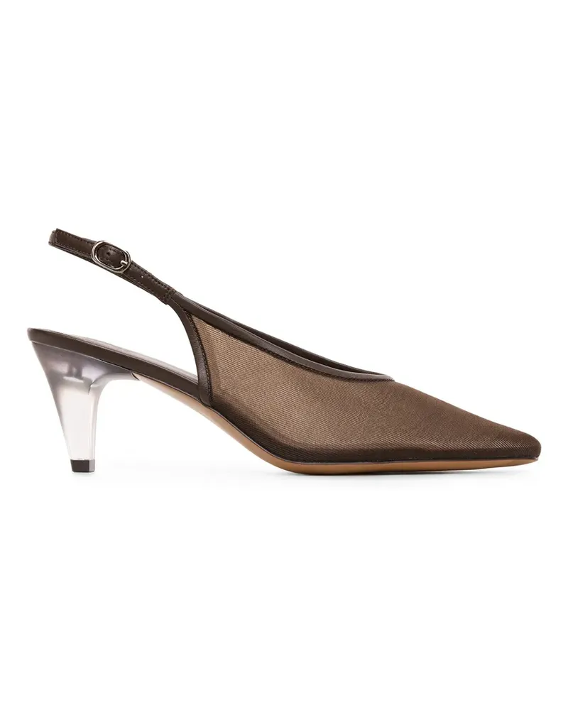 12 STOREEZ Slingback-Pumps aus Mesh - Braun Braun