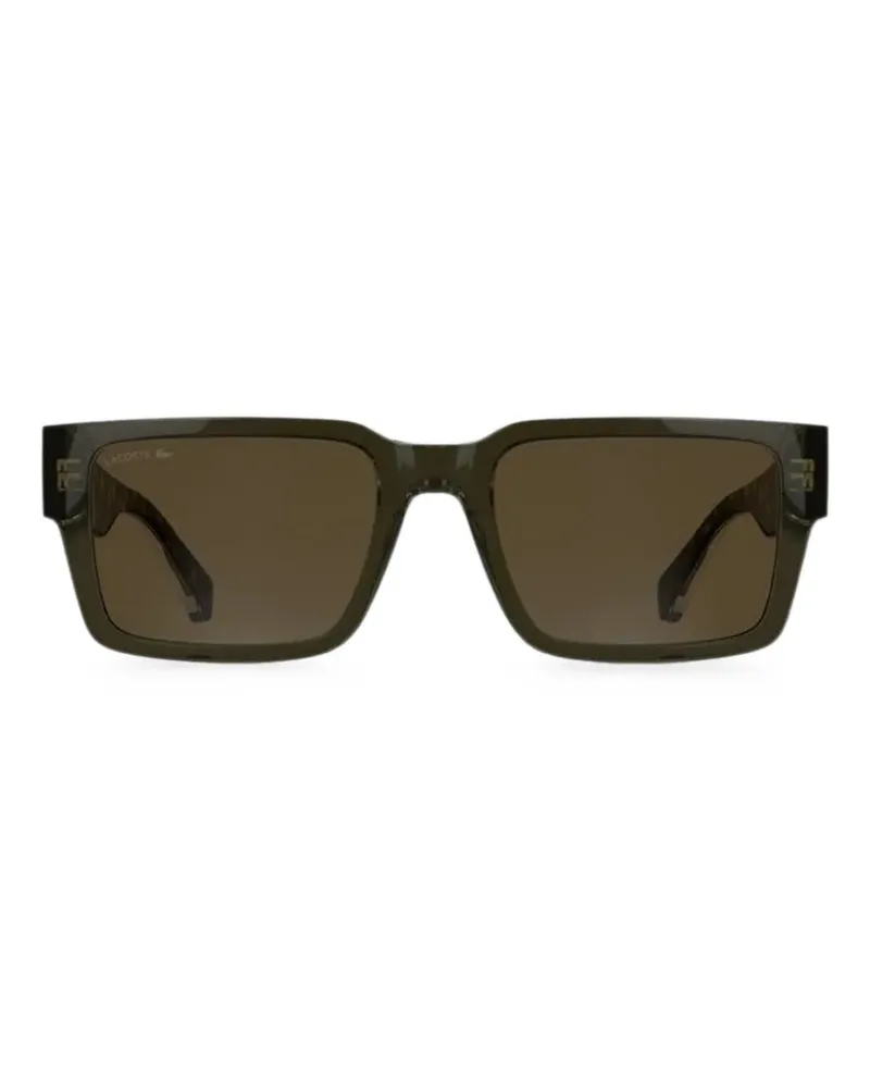 Lacoste tortoiseshell-effect rectangle-frame sunglasses - Grün Grün