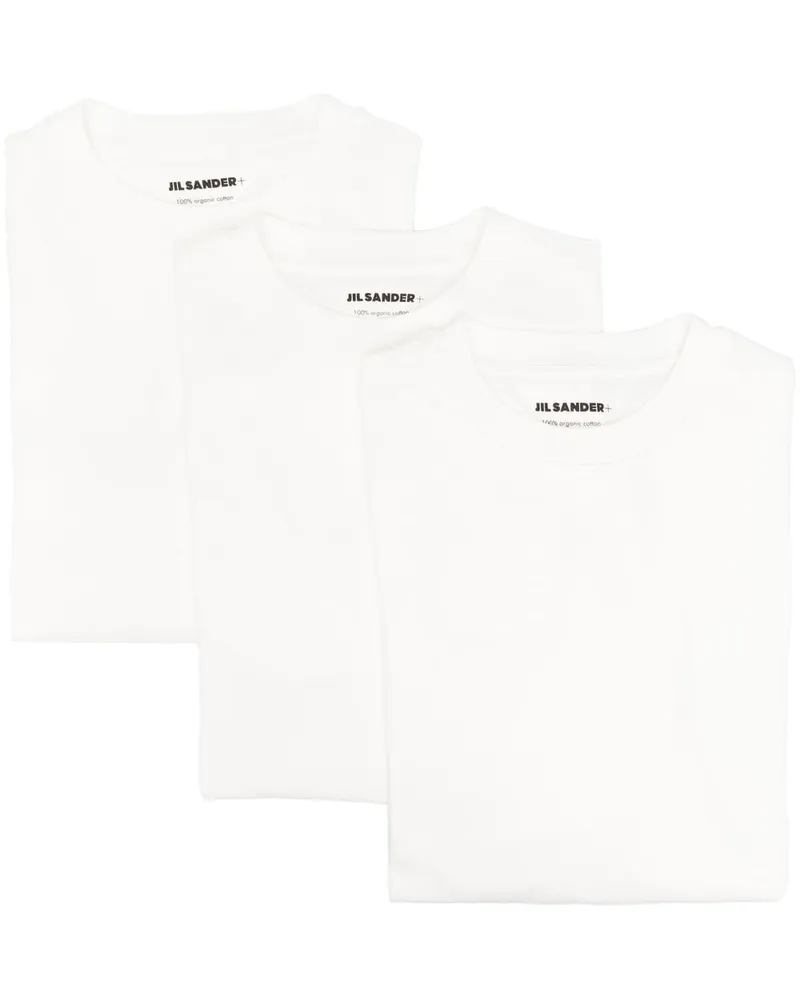 Jil Sander T-Shirt mit Logo-Patch - Weiß Weiß