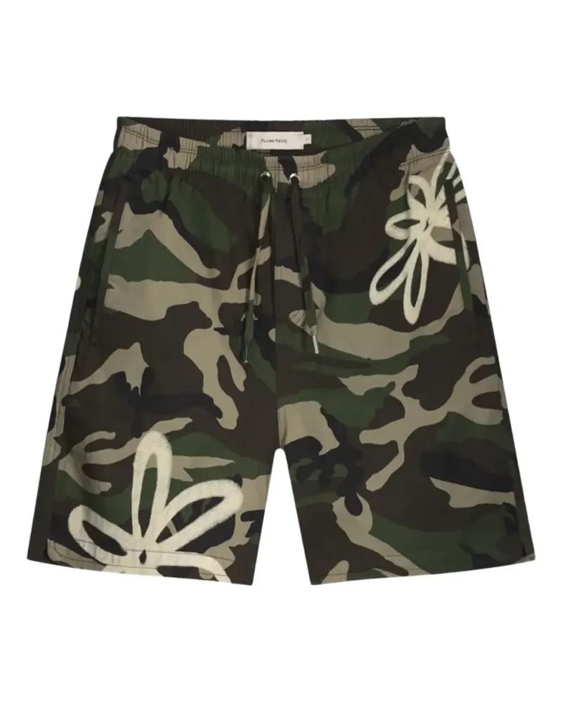 Filling Pieces Shorts mit Camouflage-Print - Grün Grün
