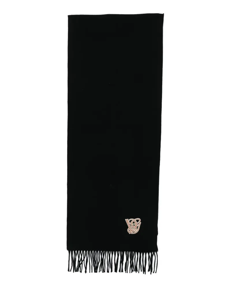 Valentino Garavani monogram fringed scarf - Schwarz Schwarz