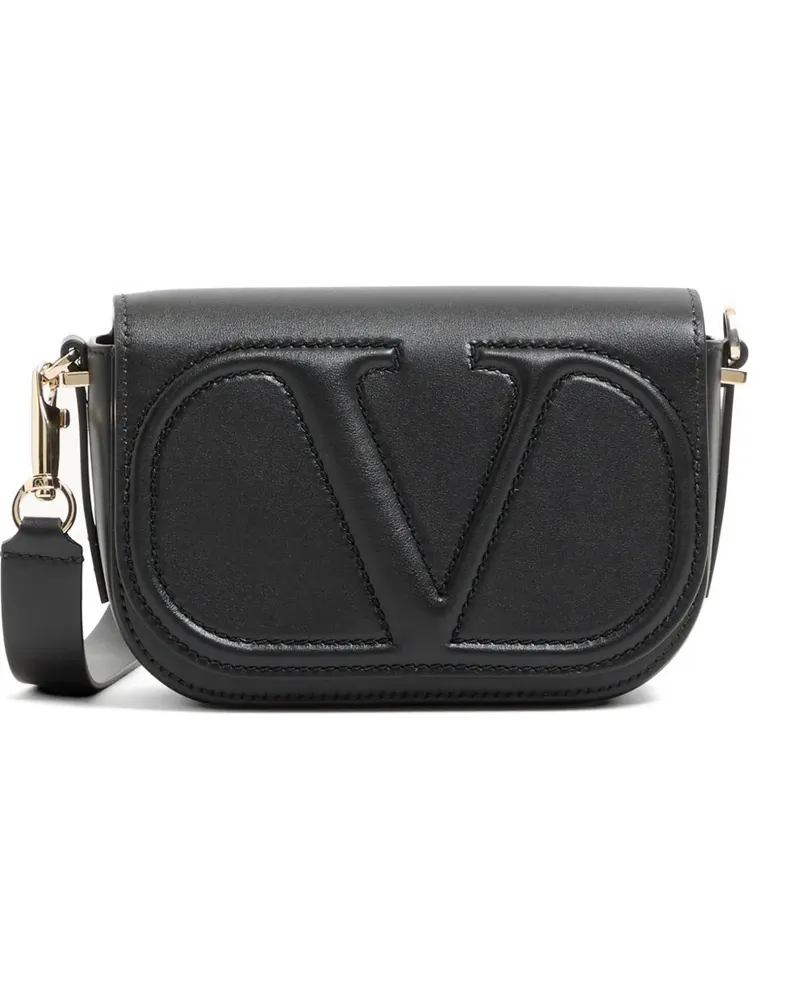 Valentino Garavani VLogo Walk small shoulder bag in calfskin - Schwarz Schwarz