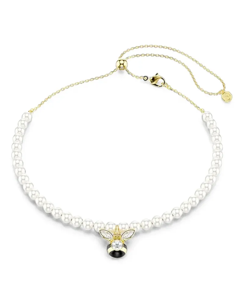 Swarovski Idyllia Choker bee-pendant crystal pearl necklace - Gold Gold