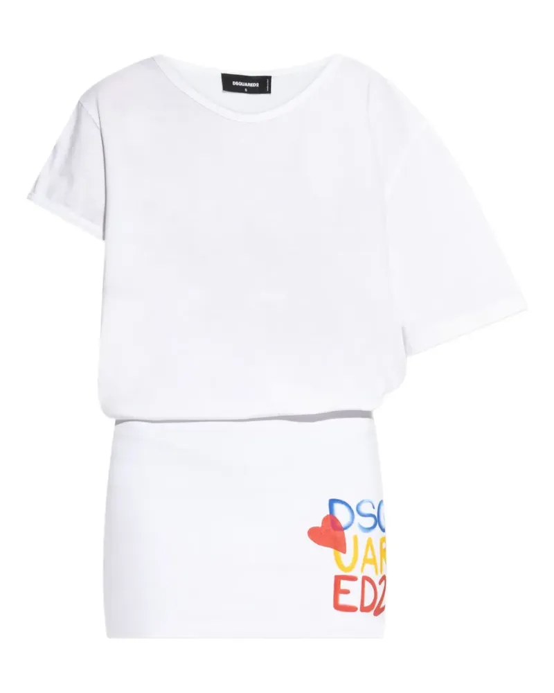 Dsquared2 Klassisches T-Shirtkleid - Weiß Weiß