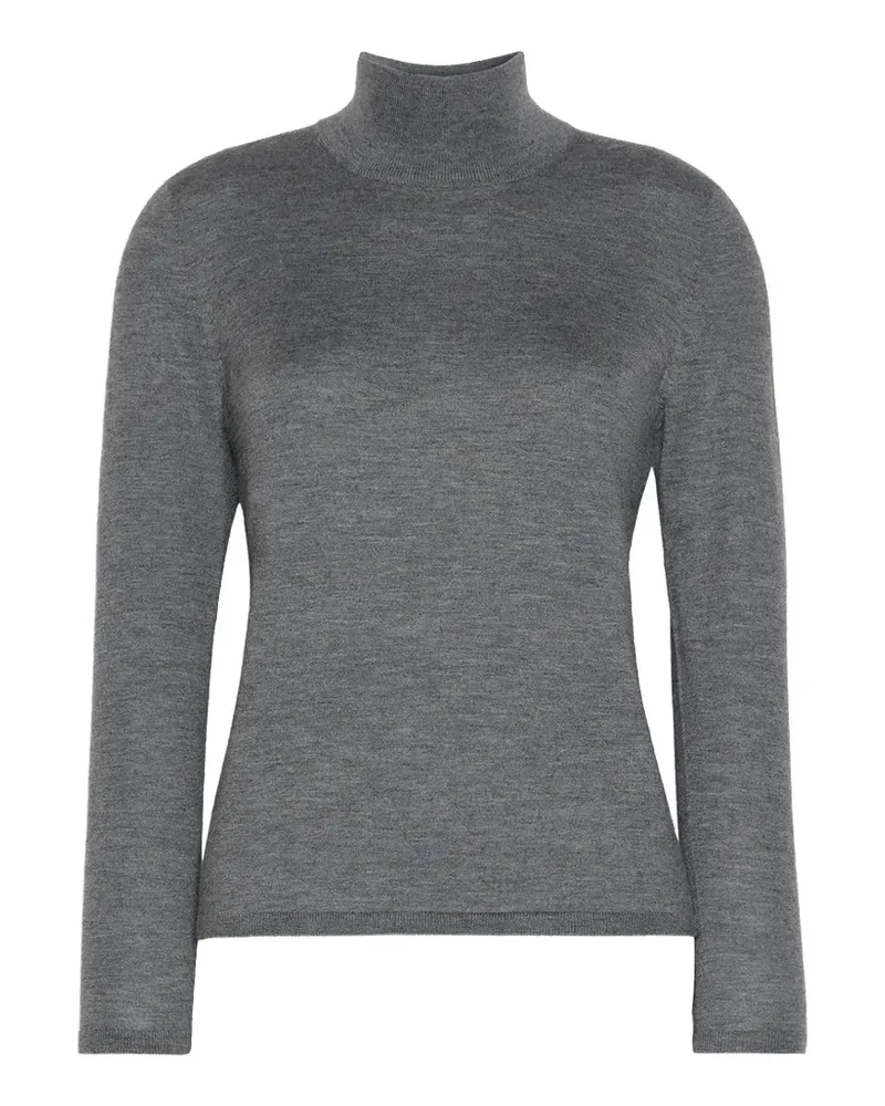 Max Mara Langarmshirt mit Rollkragen - Grau Grau