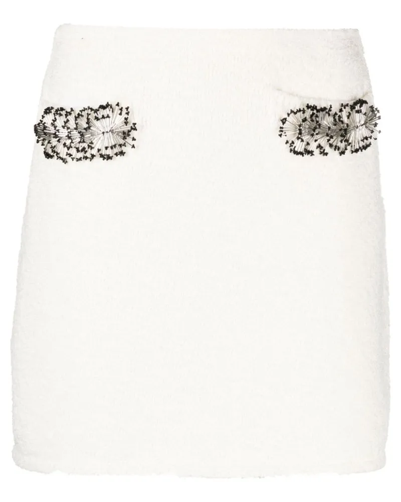 Lanvin Minirock mit Perlen - Weiß Weiß