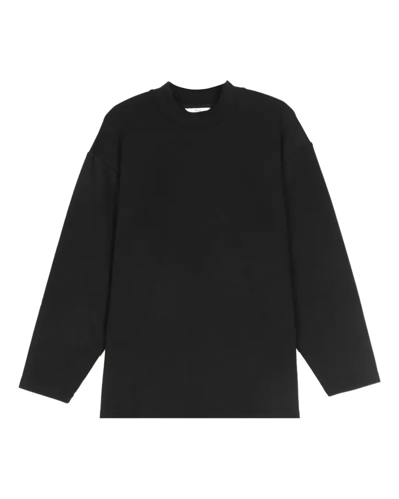 Hevò Langarmshirt mit Rundhalsausschnitt - Schwarz Schwarz