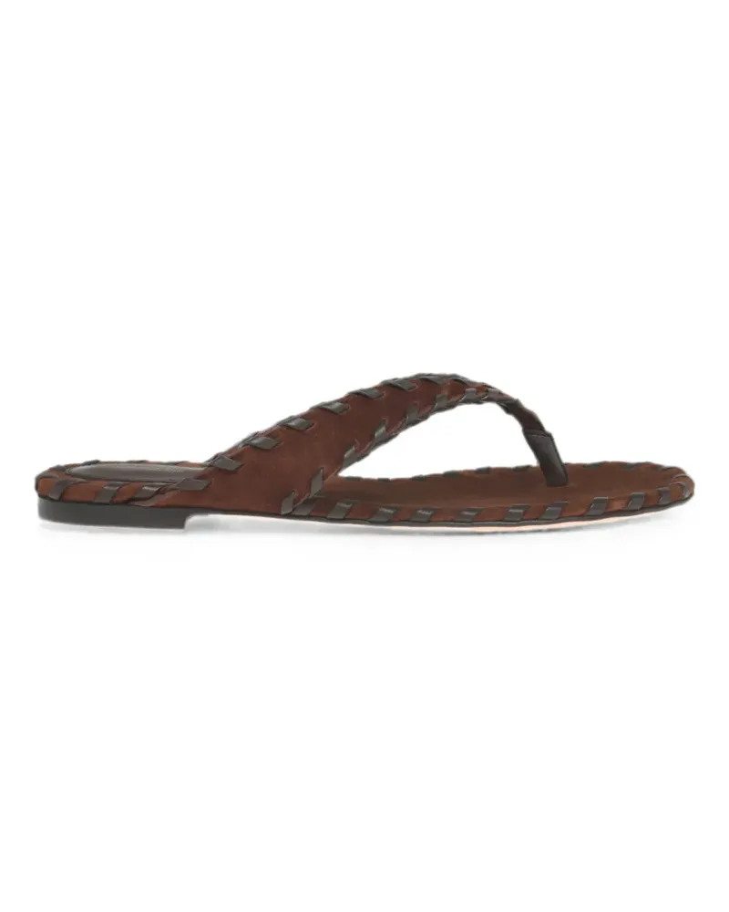 Gianvito Rossi Zaira thong flat sandals - Braun Braun