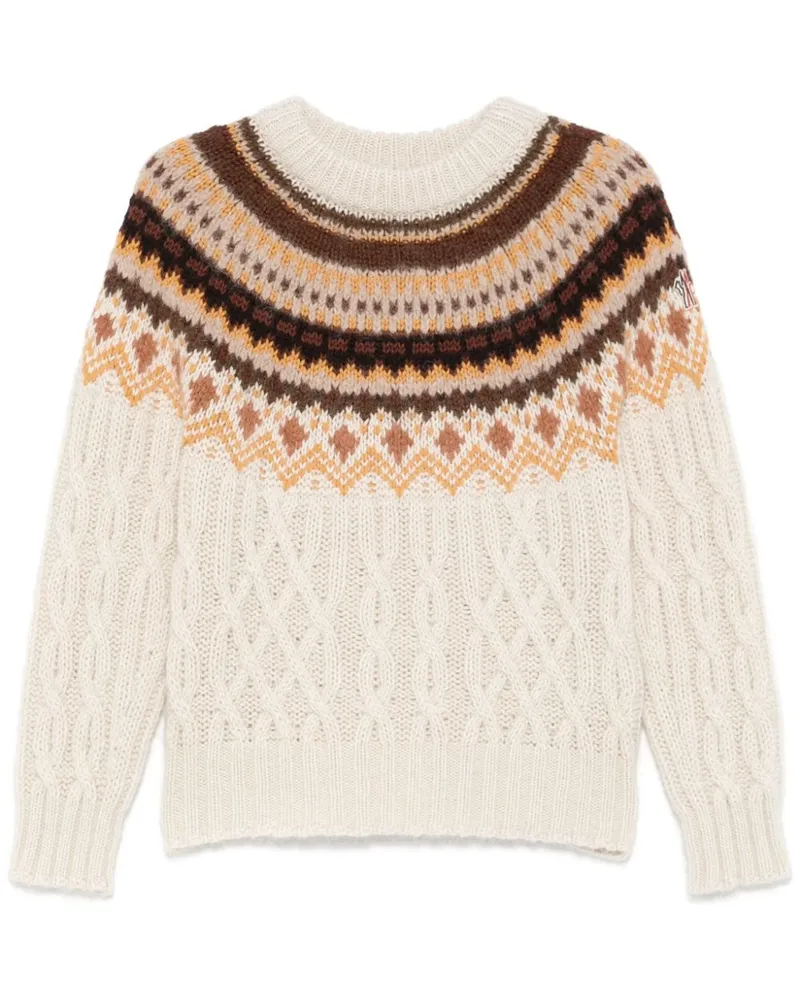 Moncler Pullover mit Zopfmuster - Nude Nude