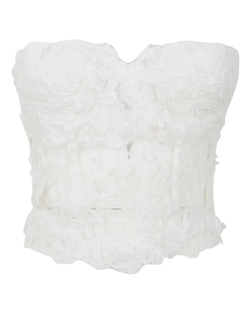 Ermanno Scervino lace-embroidered strapless top - Weiß Weiß
