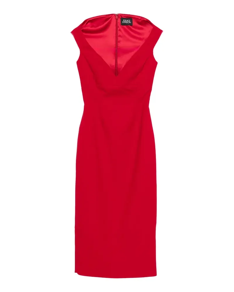 Solace London Monica V-neck midi dress - Rot Rot