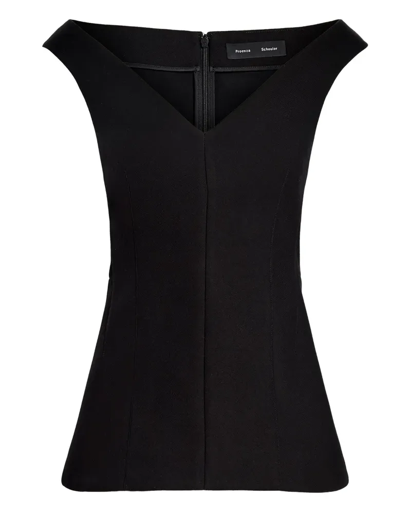 Proenza Schouler Mariam Oberteil mit V-Ausschnitt - Schwarz Schwarz