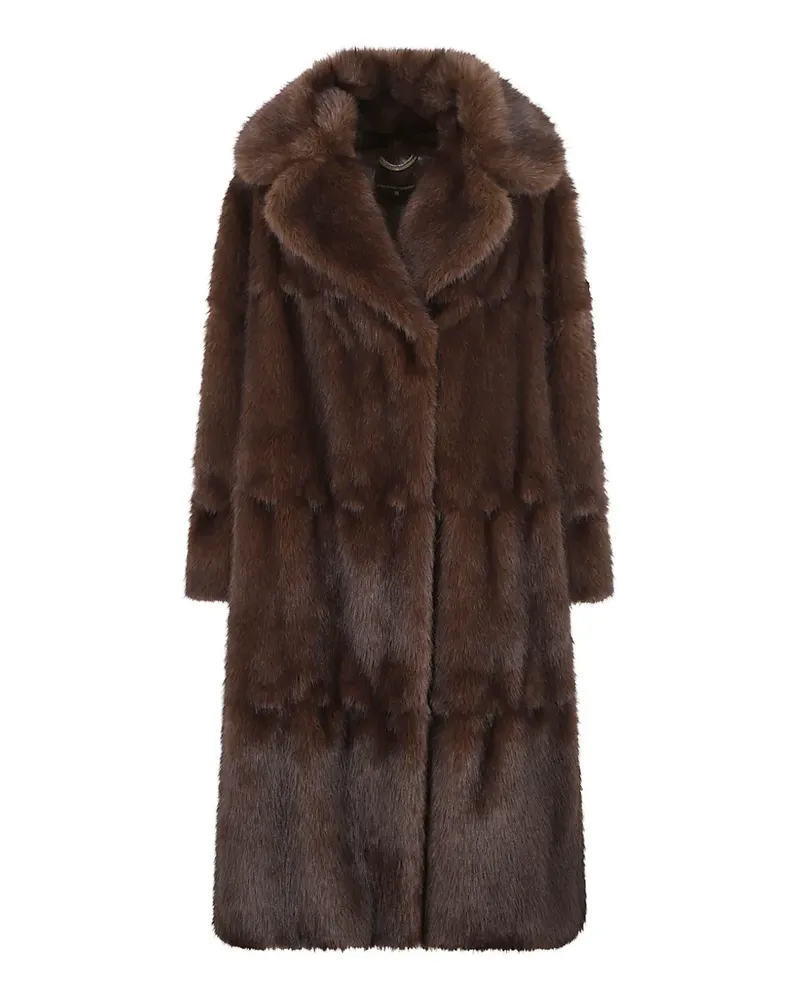 Ermanno Scervino Mantel mit Faux-Fur-Einsätzen - Braun Braun