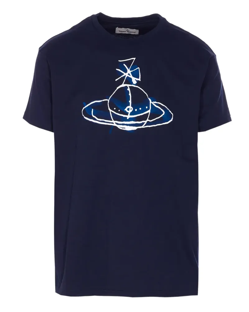 Vivienne Westwood T-Shirt mit Orb-Print - Blau Blau