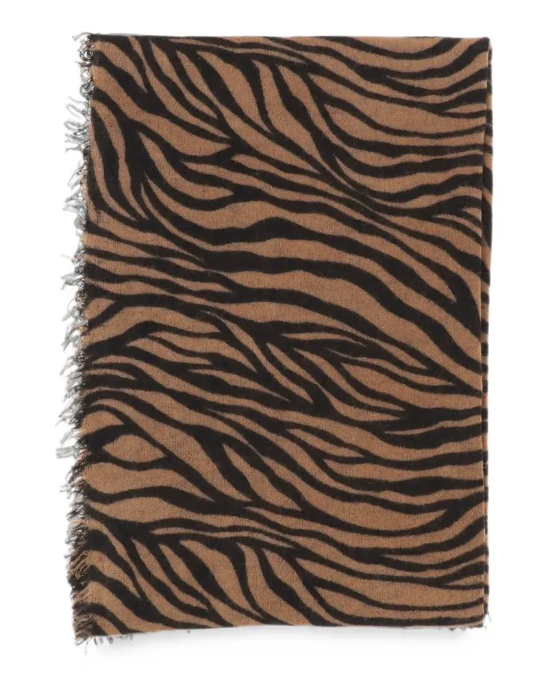 Faliero Sarti Schal mit Animal-Print - Nude Nude