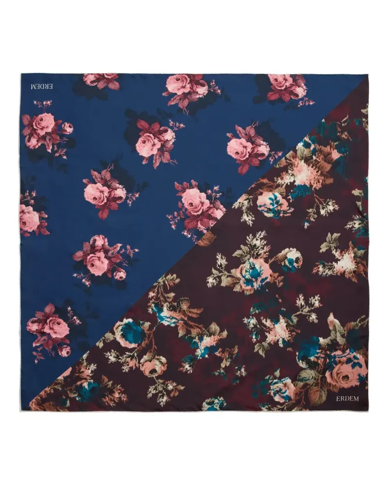 Erdem Schal mit Blumenprint - Blau Blau