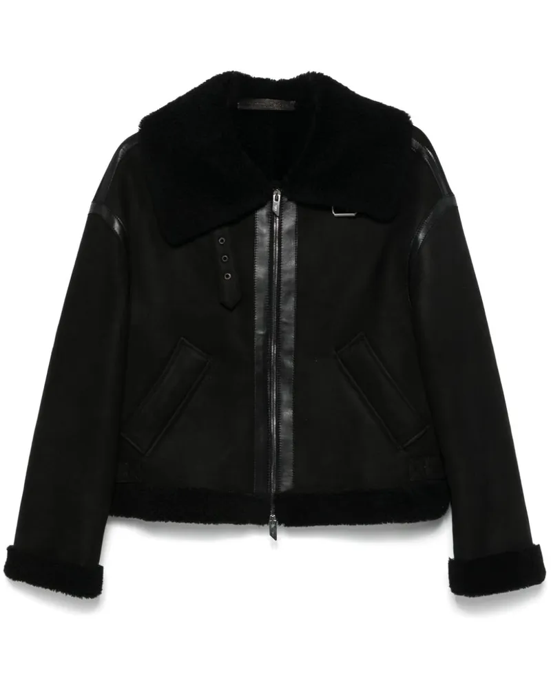 Salvatore Santoro Klassische Lederjacke - Schwarz Schwarz
