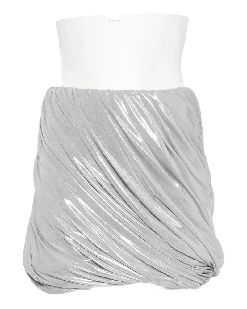 Norma Kamali metallic draped mini skirt - Silber Silber
