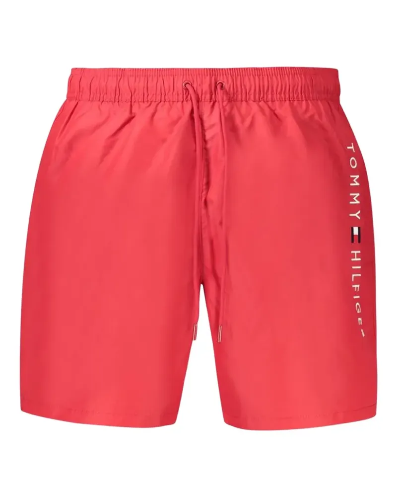 Tommy Hilfiger logo-print drawstring swim shorts - Rot Rot