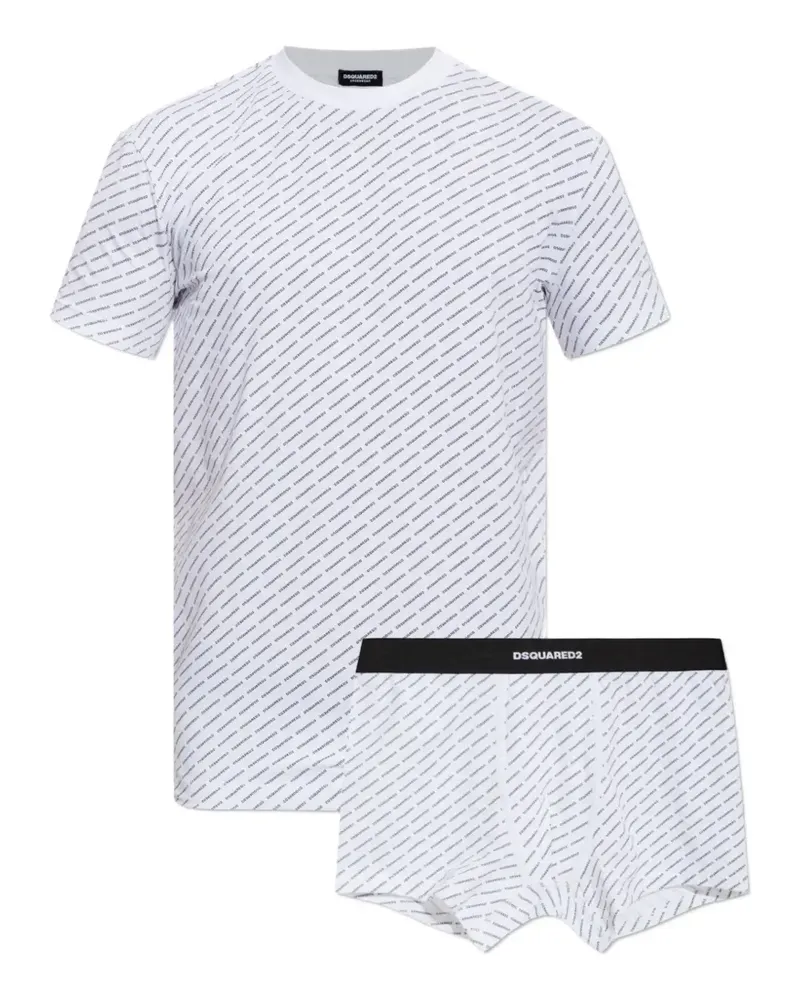 Dsquared2 logo-print T-shirt and boxers set - Weiß Weiß