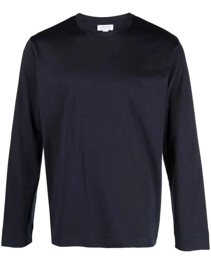 Sunspel T-Shirt mit Rundhalsausschnitt - Blau Blau