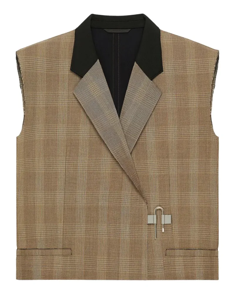 Givenchy Prince of Wales check sleeveless jacket - Braun Braun