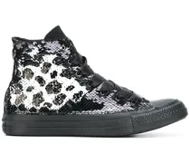 All Star' High-Top-Sneakers mit Pailletten - Schwarz