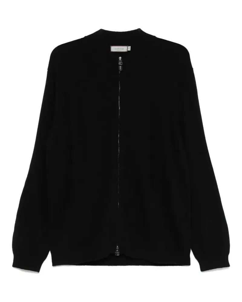 Canali Cardigan aus Wollgemisch - Schwarz Schwarz
