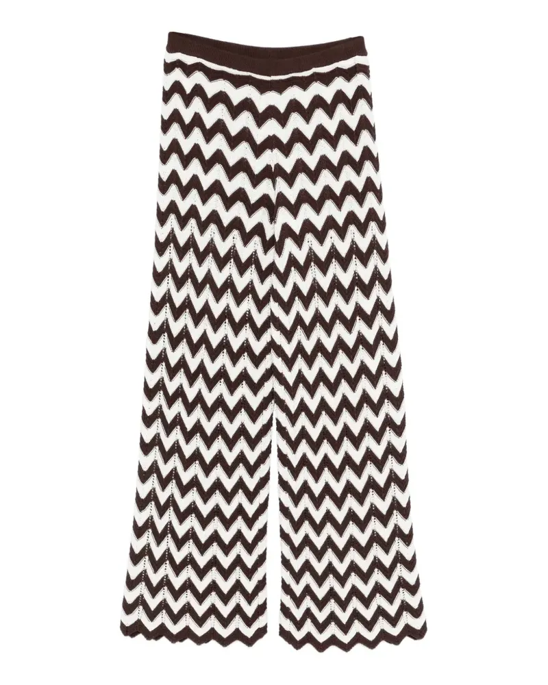 Maje Gerade Hose mit Zickzackmuster - Braun Braun